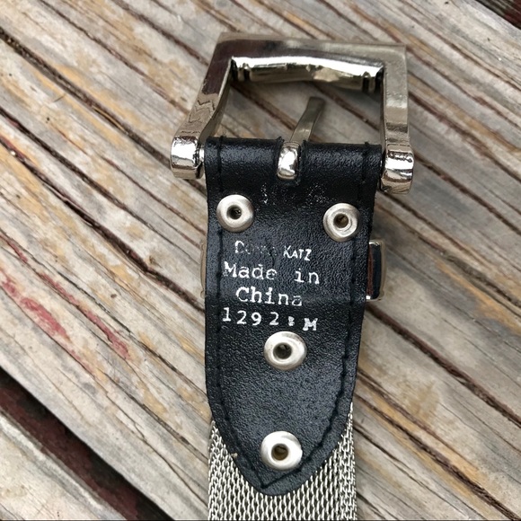 Vintage Donna Katz Silver Mesh Turquoise Belt Small Southwestern Western - Picture 5 of 9